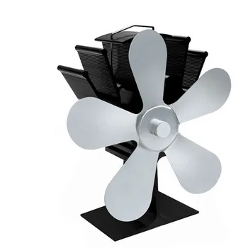 

Stove Durable Practical Multicolored Winter Home Low Noise Fireplace Fan Metal Warm Heat Powered Burner Modern