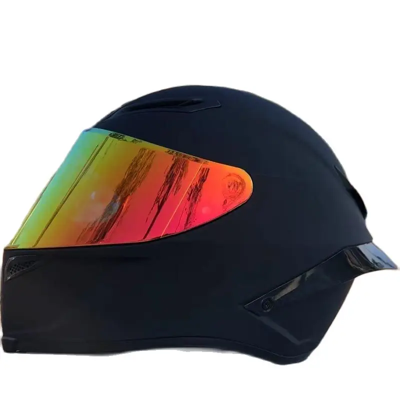 Ece Approved Full Helmet Motorcycle Helmet Safety With Gold Visor Matte