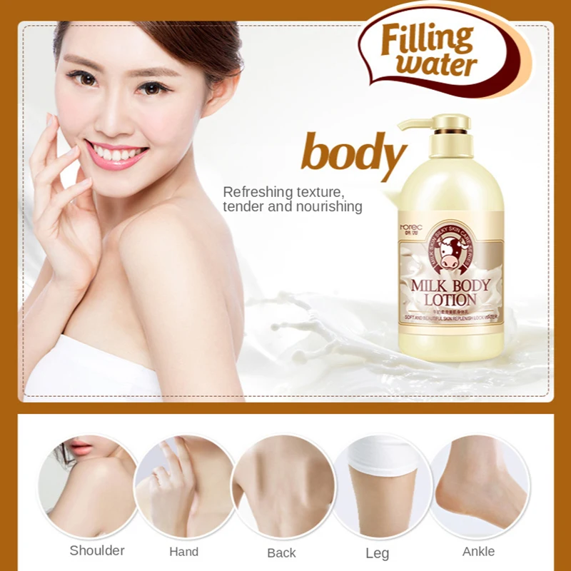 Milk Silky Body Lotion Nourishing Whitening Moisturizing Smoothing Firming Hand Foot Skin Care Body Cream for Dry Skin 250ML