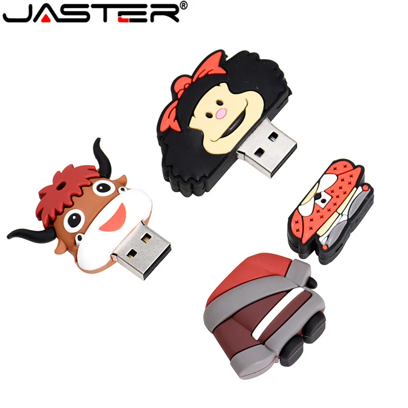 JASTER мультфильм USB2.0 флэш-накопитель для крупного рогатого скота диск U диск 4 ГБ 8 ГБ 16 ГБ 32 ГБ 64 ГБ 128 ГБ подарок на Хэллоуин