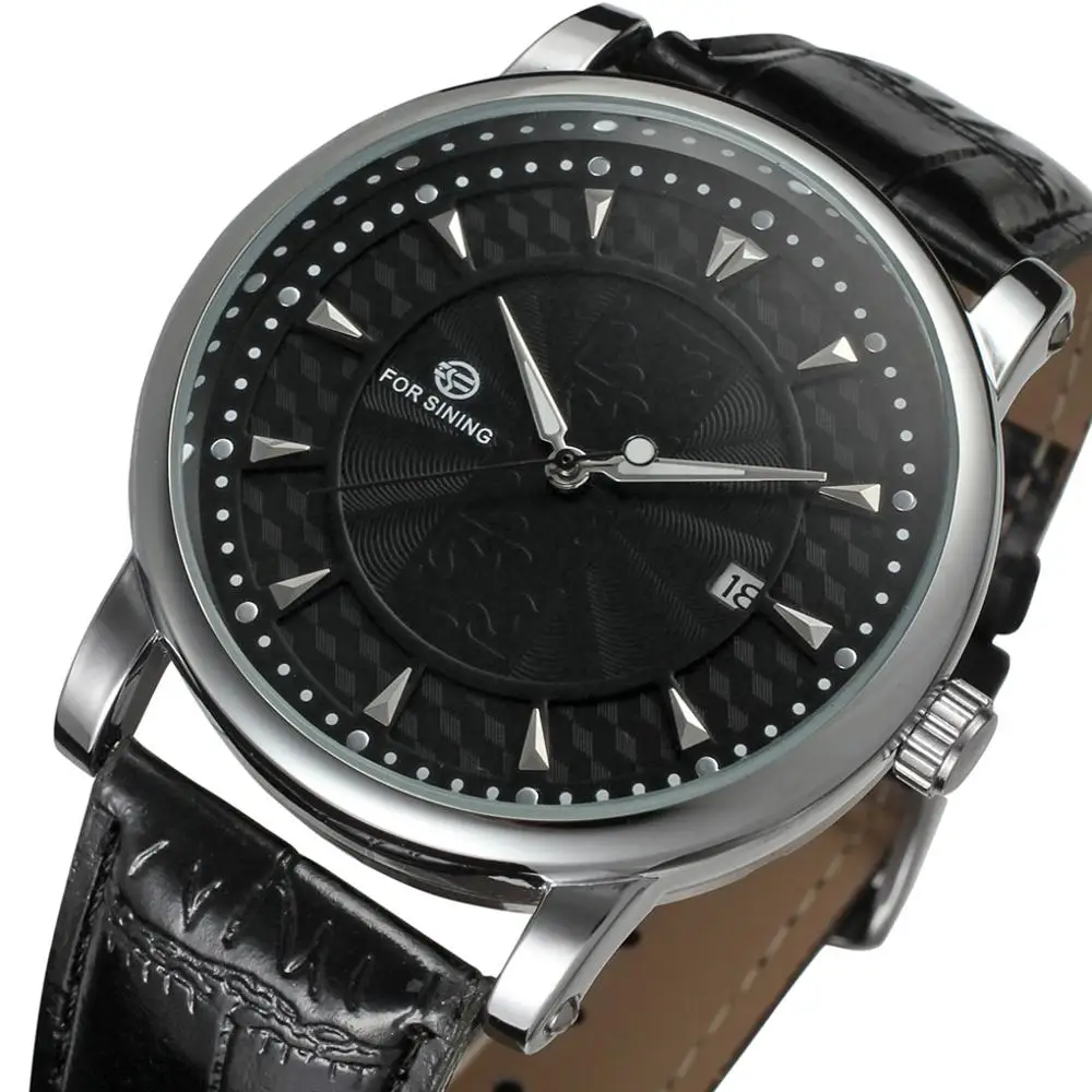 

Forsining Fashion Business Series Calendar Display Concealed Design Clock Men Automatic Wrist Watch Top Brand Luxury Male Clock
