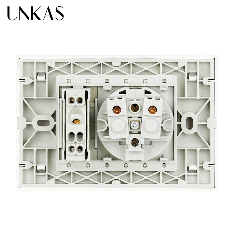 Настенная розетка UNKAS с заземлением 16 А европейская итальянской/Чили