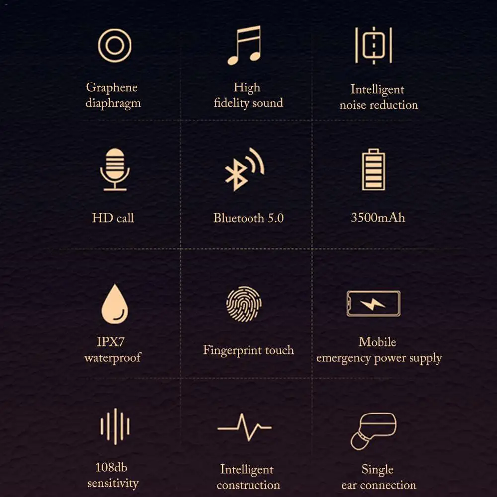 3500mAh TWS Wireless Earphones Bluetooth LED Display 5 0 Waterproof Earbuds Handsfree Headset Sports Headphones With Microphone