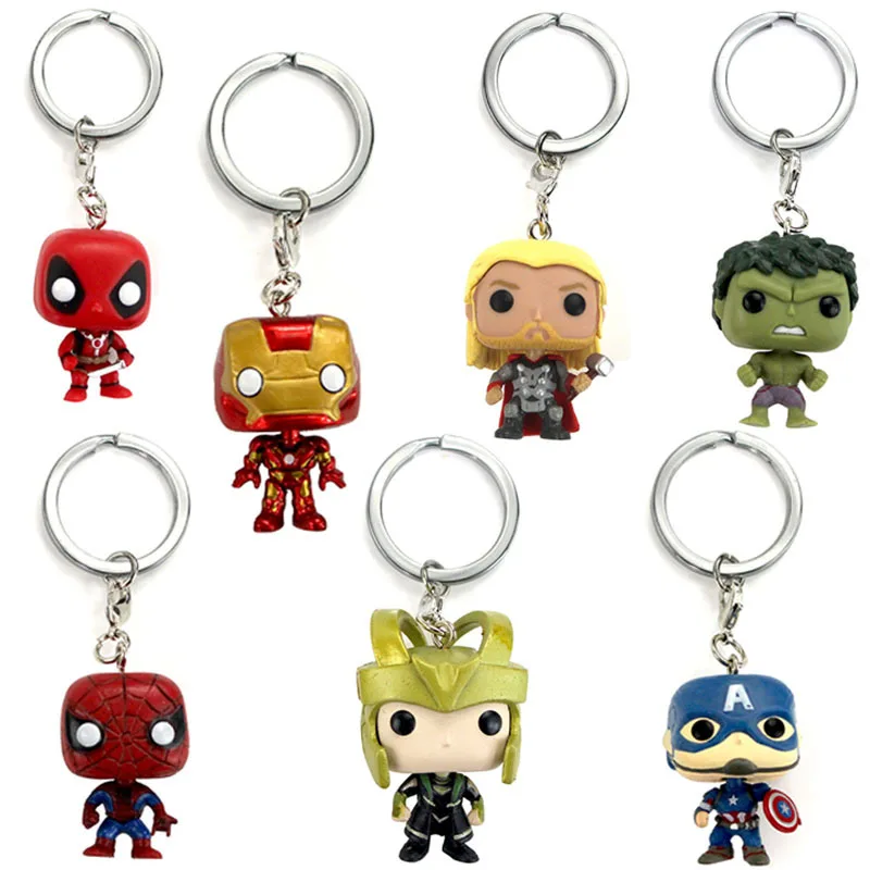 Набор брелоков для ключей с героями мультфильма Marvel мстители Тор Человек-паук