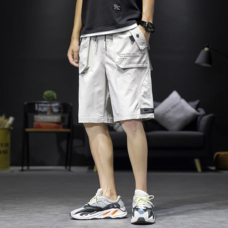 Летние мужские шорты-карго в стиле хип-хоп Харадзюку, шорты для бега, уличная одежда, военные шорты с короткими карманами, хлопковые повседневные короткие брюки