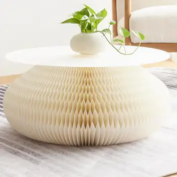 

Designer Furniture Creative Low Bench Folding Round Bench Small Huxing Province Space Furniture Paper Bench