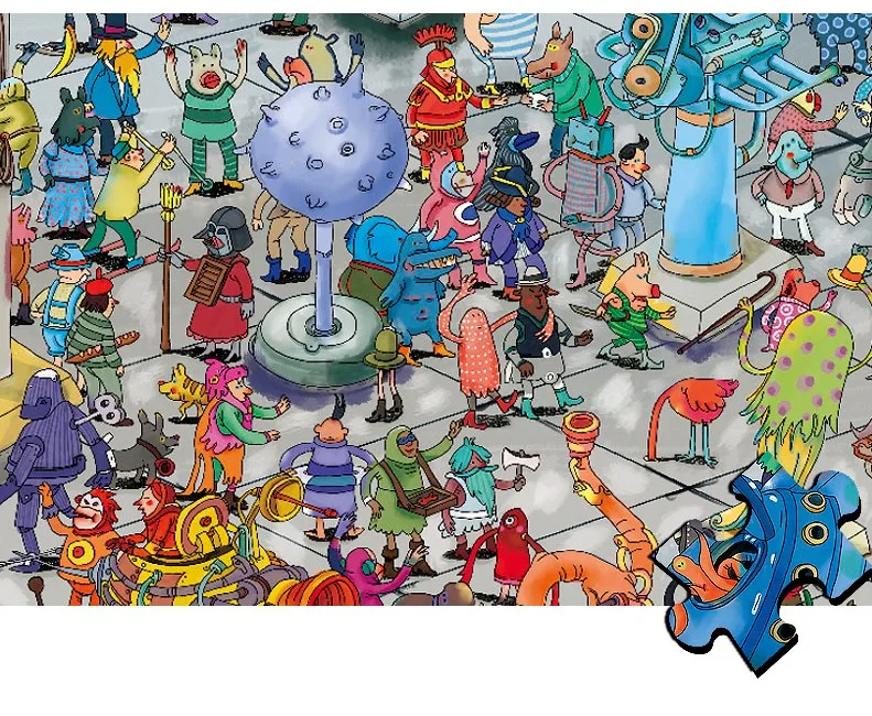 

500 pieces of Michelangelo imported puzzle-Monster Big Square frameless version with framed children's educational puzzle