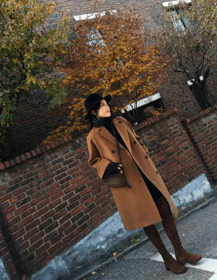 Корейская версия длинного абзаца большого размера женское Шерстяное Пальто карамельного цвета утолщенное свободное шерстяное пальто для женщин