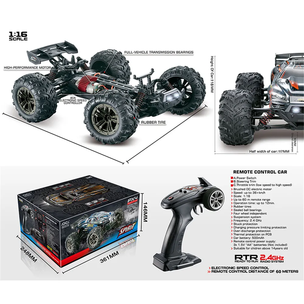 Xinlehong 9136 Rcカー 1 16 2 4 2 4ghz 4wdラジオコントロールカー 36 キロ Hビッグフット車オフロード車 Rtr子供のための Xinlehong 9136 Rcカー 1 16 2 4 2 4ghz 4wdラジオコントロールカー 36 キロ Hビッグフット車オフロード車 Rtr子供のための