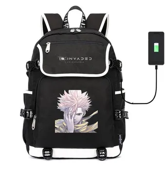 

ID:INVADED shoulder bag School Bag usb charging canvas Backpack Childern's Laptop travel rucksack for teenagers