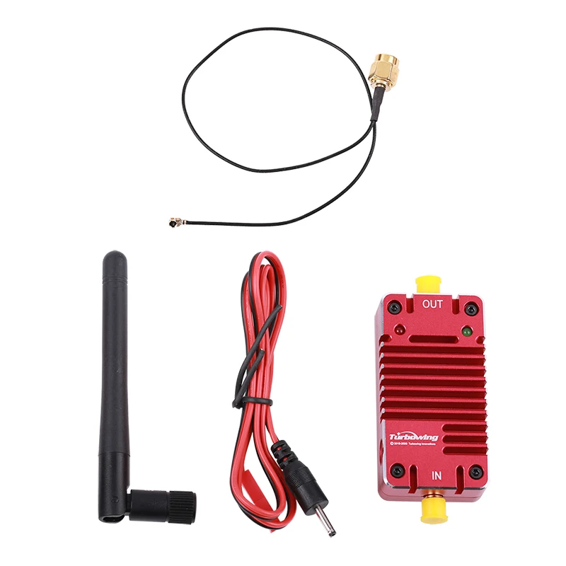 

Turbowing 2.4G Signal Booster 4W Remote Control Enhancer Radio Signal Amplifier 3-8 km 4000mW 6-16V for FPV Transmitter Receiver