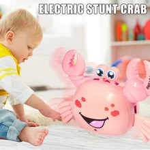 Горячая Распродажа, игрушки для улицы, 360 градусов, Электрический Краб с мультипликационным рисунком, светодиодный, музыка для мальчиков и девочек