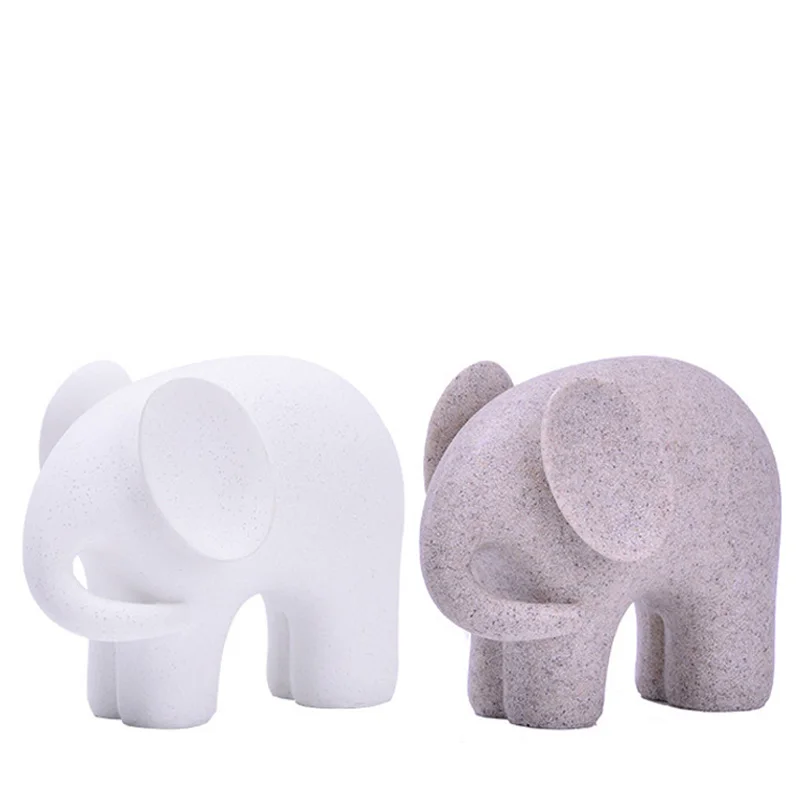 Modern Elephant Statue Sandstone Ornaments Handcrafts Resin Fengshui Figurines Miniature Model Crafts Home Decoration Gift | Дом и сад