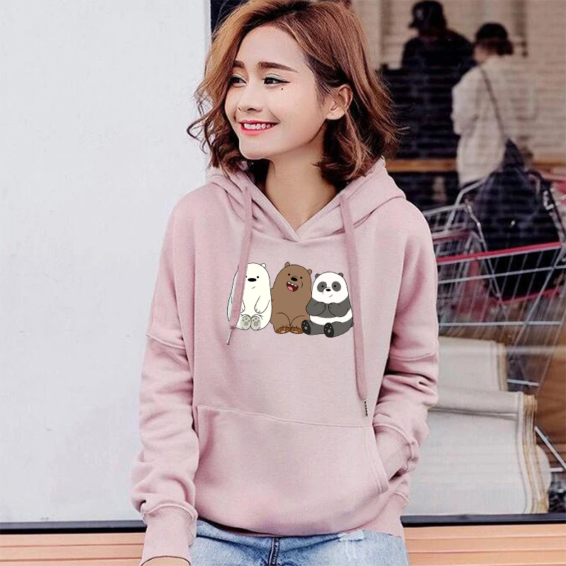 Anime Sweatshirts Panda bear Printed Hoodie Women Men Long Sleeve for Autumn Winter Streetwear Tops