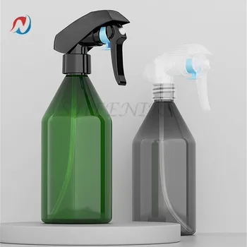 

FreeShip 1pc 300ml Plastic PET Sloping Half Transparent Black Bottle with Spray Pump Cosmetic Packaging Plastic Bottle Garden