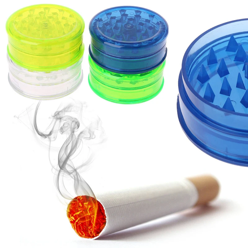 3 Layer Accessories Round Shape Plastic Tobacco Grinder Herb Grinder Tobacco Spice Crusher Color