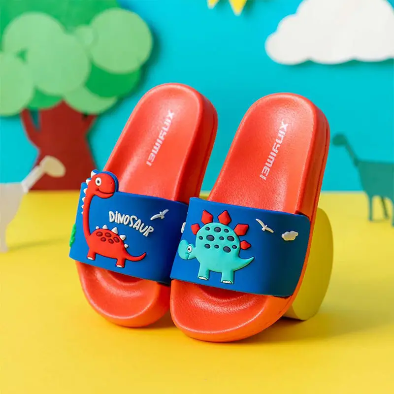 

Animal Design Slip On Shoes Kids Dinosaur Slippers Non-Slip House Shoes Soft Children's Slippers Cute Boys Girls Summer Slippers