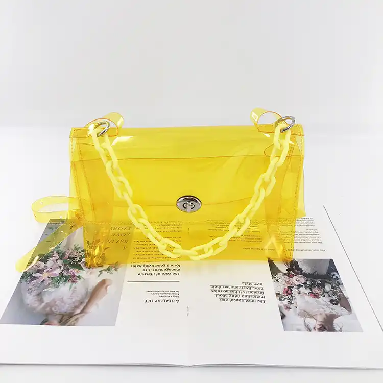 clear yellow purse