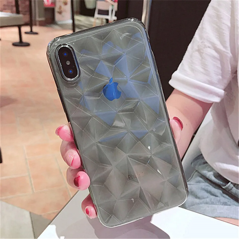 Lovebay Diamond текстура чехол для iPhone 6 6S 7 8 Plus X XR XS Max мягкий телефон для iPhone 7 Роскошные прозрачные ультра тонкий