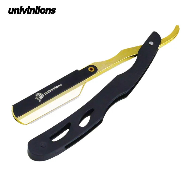 

Univinlions Shaving Barber Tools Hair Razor and Blades Antique Black Folding Shaving Knife Stainless Steel Straight razor Holder