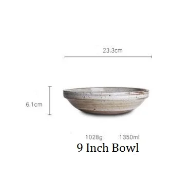 9 Inch Bowl Европейский стиль керамики белая посуда рисовая чаша тарелка отель Ретро блюда для бифштекса тарелка - Цвет: 9 Inch Bowl