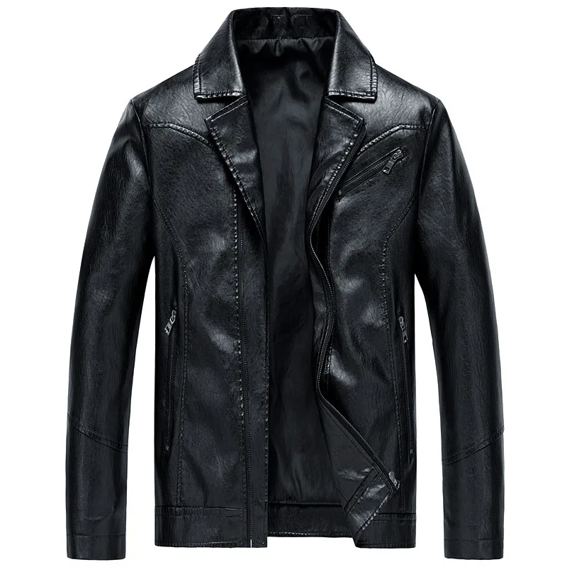 

Men Leather Coat Leather Suit Thin Section Wash With Water Leather Coat Suit Collar Leather Jacket Youth Coat