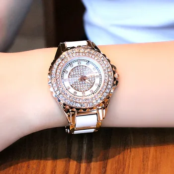 

Women Quartz Watch Fashion Bling Casual Ladies Watch Female Quartz Gold Watch Crystal Diamond For Women Clock