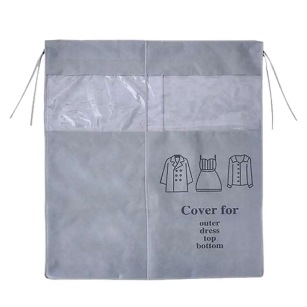 Light Grey Clothes Dust Cover Rack Hanging Cover Dust Proof For Home Bedroom Suit Coat Dress Garment Organizer Protector Non-woven - Цвет: Light Grey