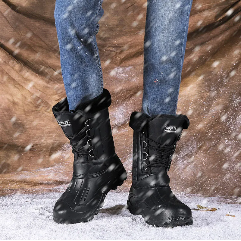 

Winter Outdoor Camouflage Snow Boots Rain Shoes Waterproof with Fur Plush Warm Fishing Camping Boot Tactical Military Snow Boots