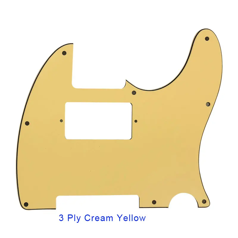 3 Ply cream yellow Pleroo индивидуальная гитара Запчасти для 8 винты для отверстий US Tele Guitar Pickguard с PAF хамбакером - Цвет: 3 Ply cream yellow