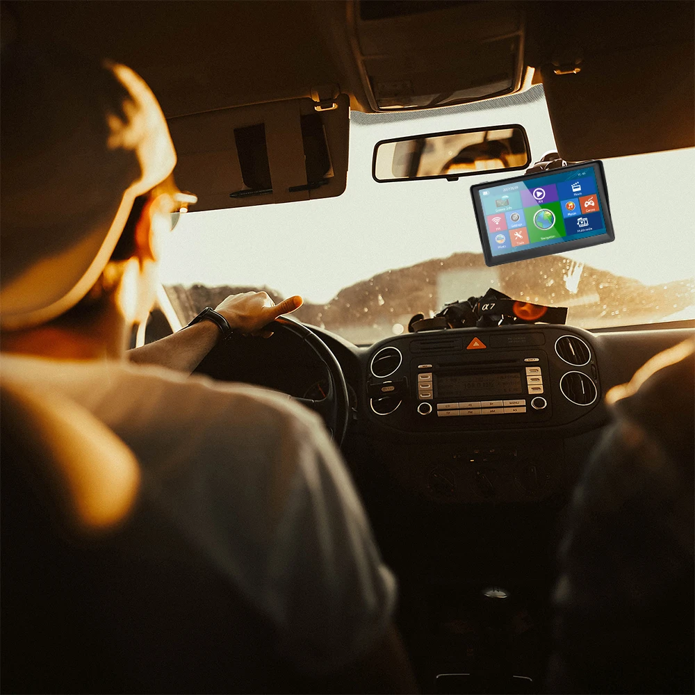  Podofo 7 Inch HD Car GPS Navigation Navigator With Map Builtin 8GB ROM FM Radio MP3 MP4 2019 Touch 