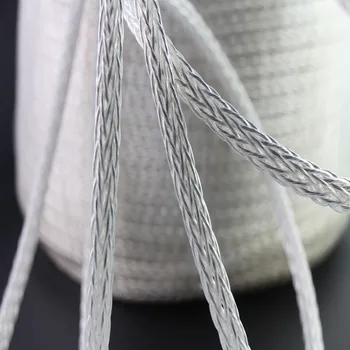 

1meter Braid 8AG High Purity Silver Plated OCC Speaker Cable 16 Strands Audio speaker Wire HIFI DIY