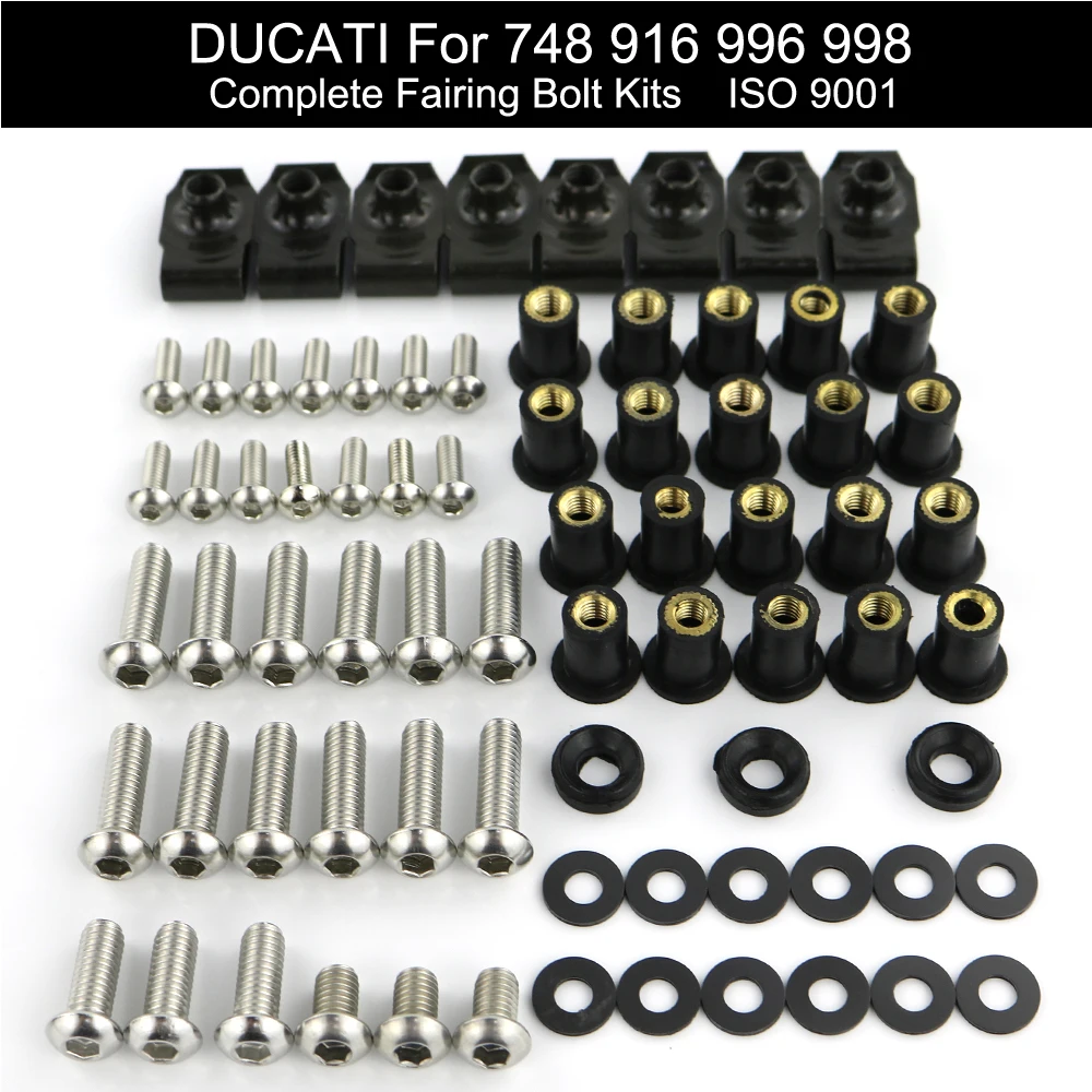 

For Ducati 748 916 996 998 Motorcycle Complete Full Fairing Bolts Kit Fairing Clips Speed Nut Screw Kit Set Stainless Steel
