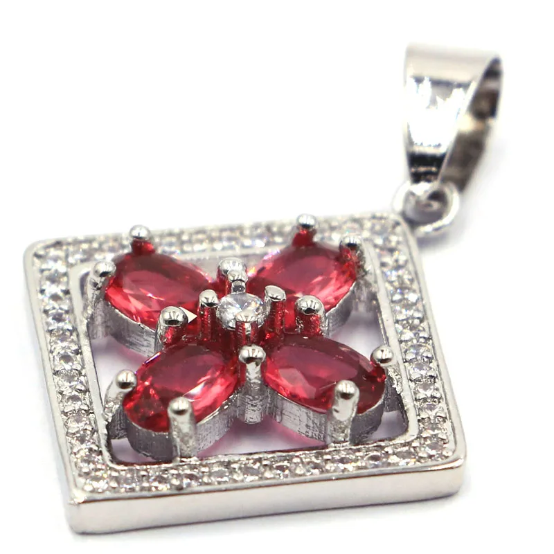 33x23 мм Милая женская серебряная подвеска Розовая Малина родолит гранат Яркий