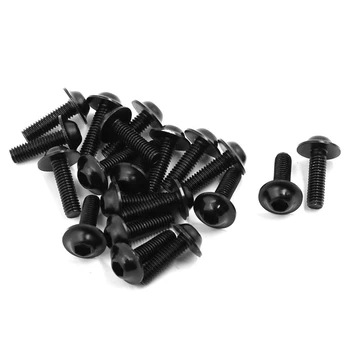 

20 Pcs Black Alloy Motorcycle Fairing Fastener M6 Hexagon Bolts Screw