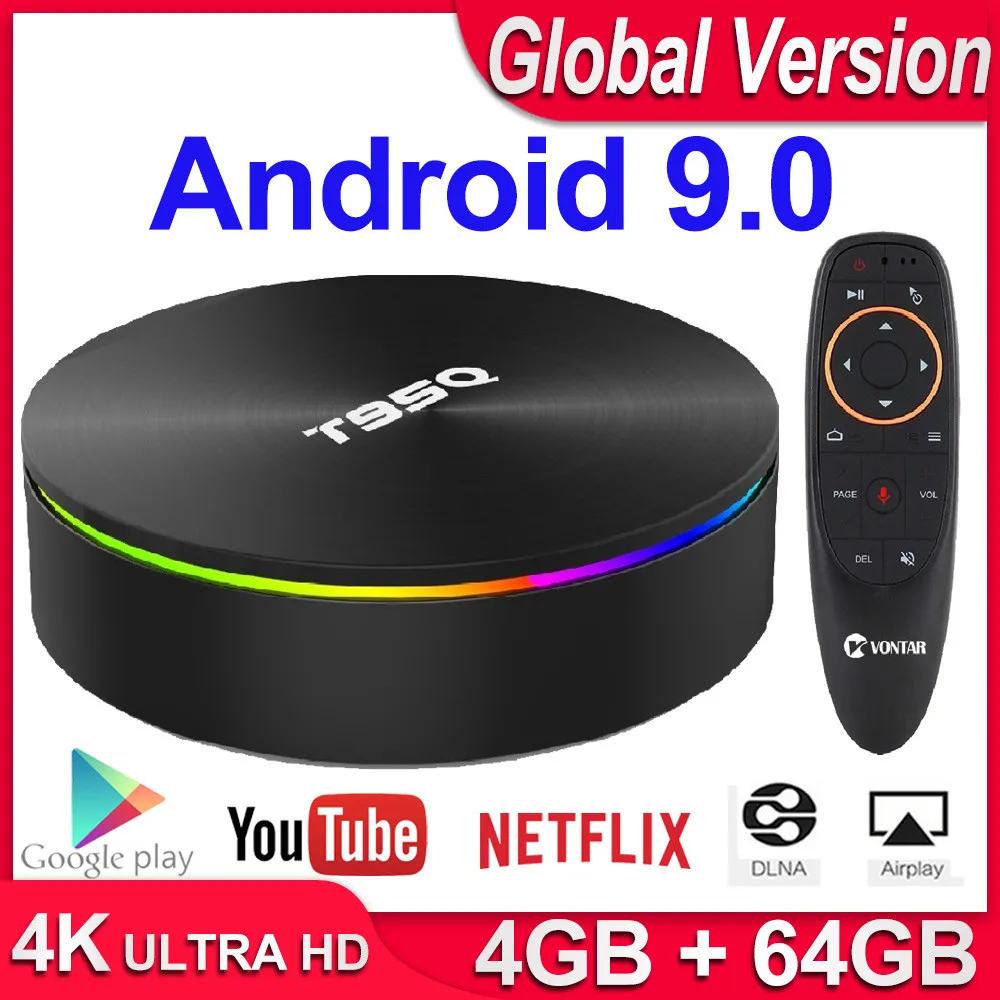 

T95Q Android 9.0 TV BOX Amlogic S905X2 Quad Core 4GB 64GB 2.4/5.8G Wifi BT4.1 1000M 4K Smart Media Player Set Top Box VS X96 MAX