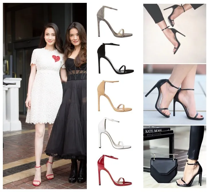 

Summer Simple Peep-Toe Sexy Sandals Thin Drawstring Thin Heeled Simple A- line with WOMEN'S High Heel Sandals