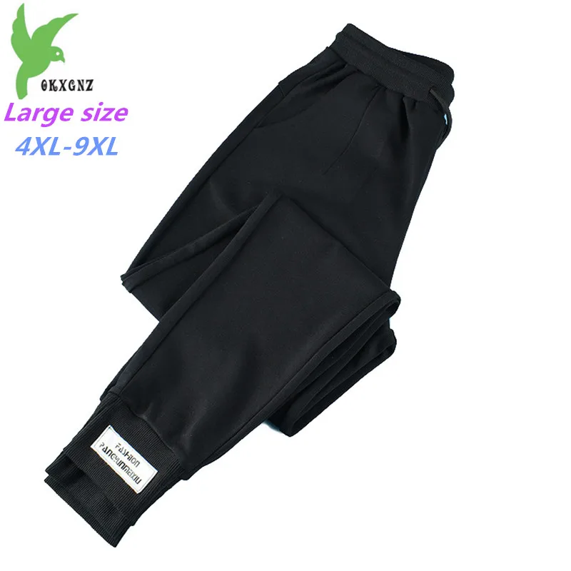 Новые Большие размеры 4XL-9XL повседневные штаны женские черные шаровары женский эластичный пояс брюки уютные 70-150 кг можно носить G667