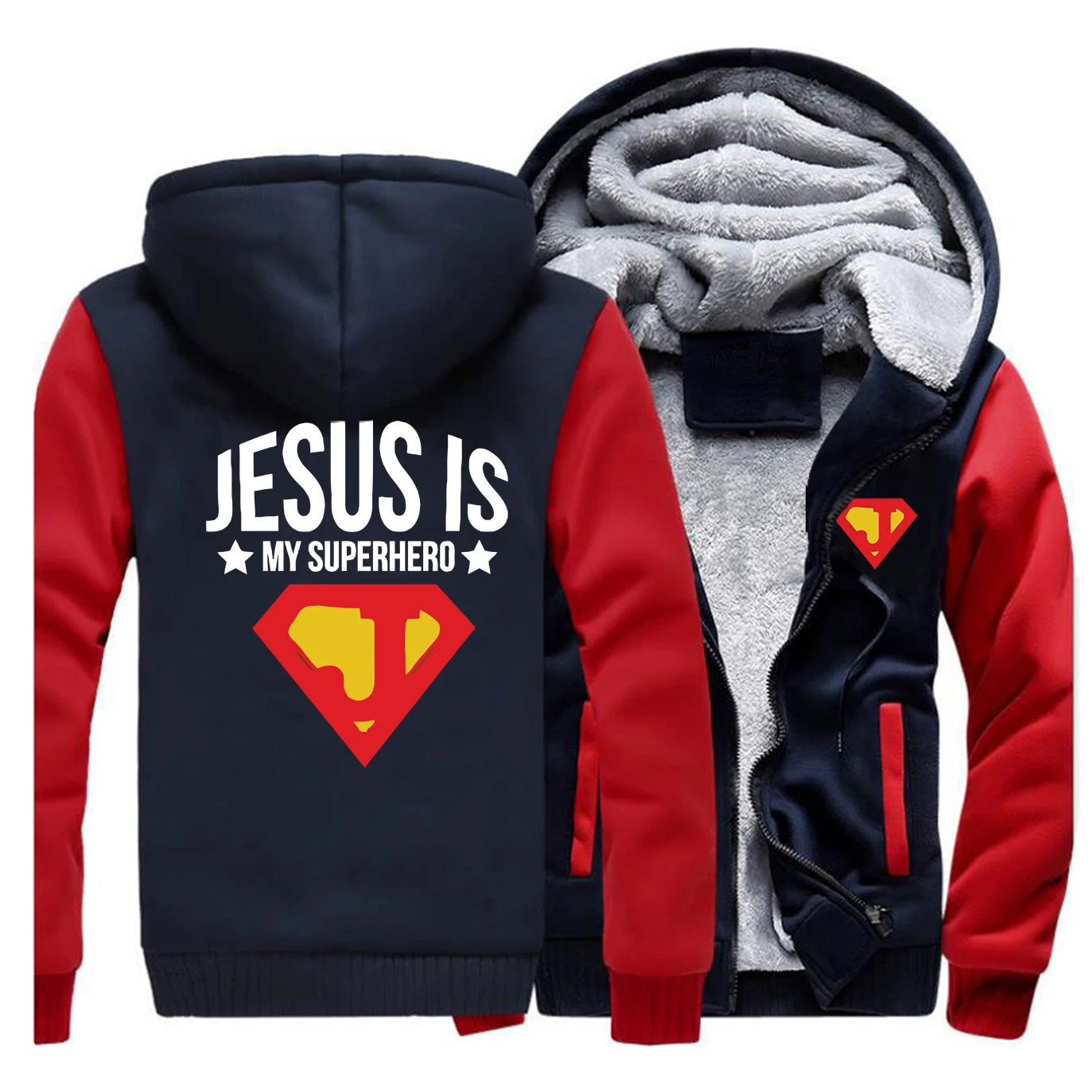 Jesus is my superhero, мужская куртка, хип-хоп, Забавный принт, мужские плотные толстовки, толстовка,, зимнее флисовое теплое пальто, Мужская Уличная одежда