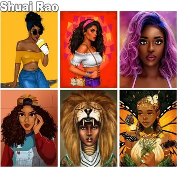 

5D DIY diamond painting African woman Girls,Home decoration cross stitch full square round diamond Emeroidery Custom Photo,