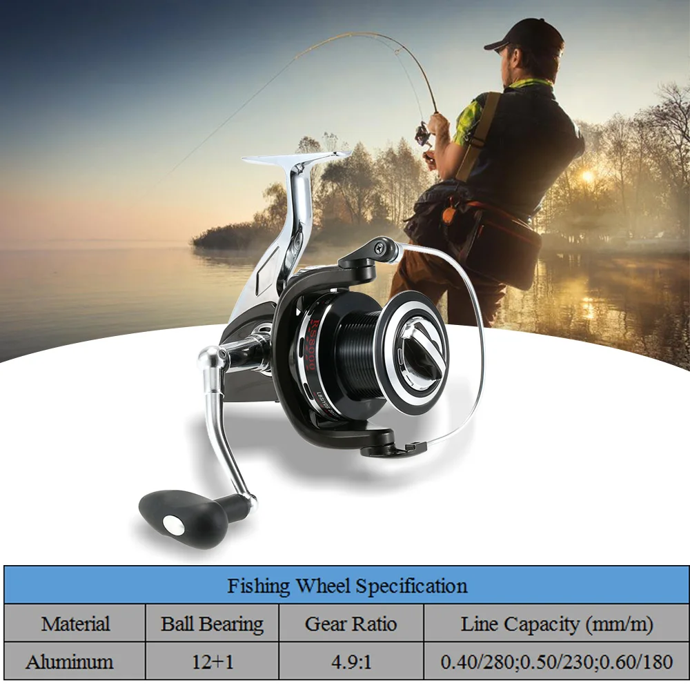 

12+1 BBs 4.9:1 Spinning Fishing Reel Full Metal Right/Left Fishing Reel Models 8000 Fishing Coils for Freshwater Saltwater