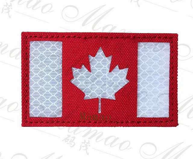 IR Canada Flag 5 Светоотражающие медицинские многоцветные крестовые медицинские спасательные флаги EMT IR патчи армейские военные патчи ПВХ Светящиеся в темноте значки - Цвет: IR Canada Flag 5