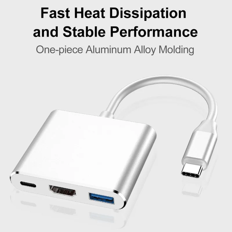 Type C USB 3,0-USB-C 4K HDMI USB 3,0 адаптер 3 в 1 концентратор конвертер адаптер для Apple Mcabook адаптер