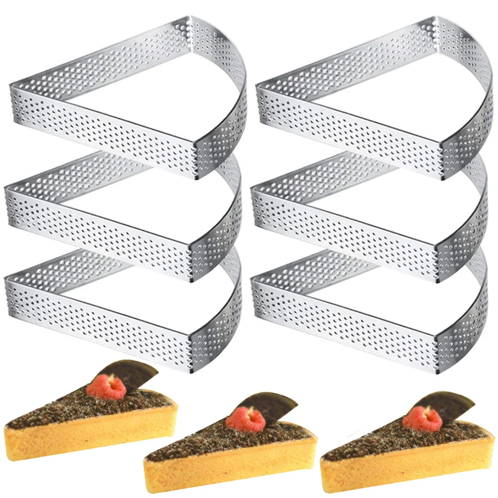 

6-1pcs Stainless Steel Perforated Mold Tart Quiche Ring Mousse Cake Circle Tiramisu Cookies Moulds Kitchen Pastry Baking Tool