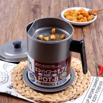 

1.4L 1.7L Stainless Steel Oil Container with Strainer Tray Healthy Kitchen Cooking Grease Filter Oil Fat Separator Bowl Bottle
