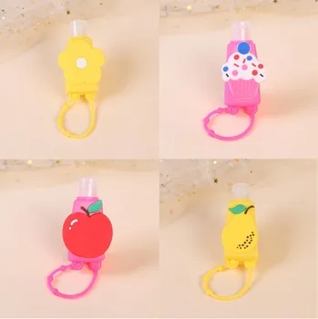 

30ml Silicone Protective Cartoon Bottle Portable Traveling Refillable Bottle for Handwashing Fluid Flip Cap Bottle with Hook
