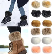 Утолщенные сапоги-Чехлы, обувь, искусственный мех, теплые аксессуары, петельки, обувь, покрытие, теплые голени, аксессуары для лодыжки, кольцо#1