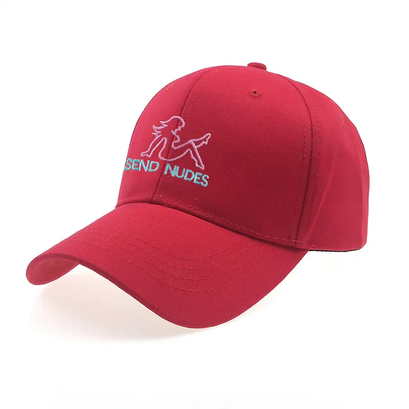 Красный Письмо отправить NUDES Snapback кепка хлопок бейсбольная кепка для мужчин и женщин Регулируемая Хип-хоп шляпа папы костяная Garros Casquette - Цвет: Красный