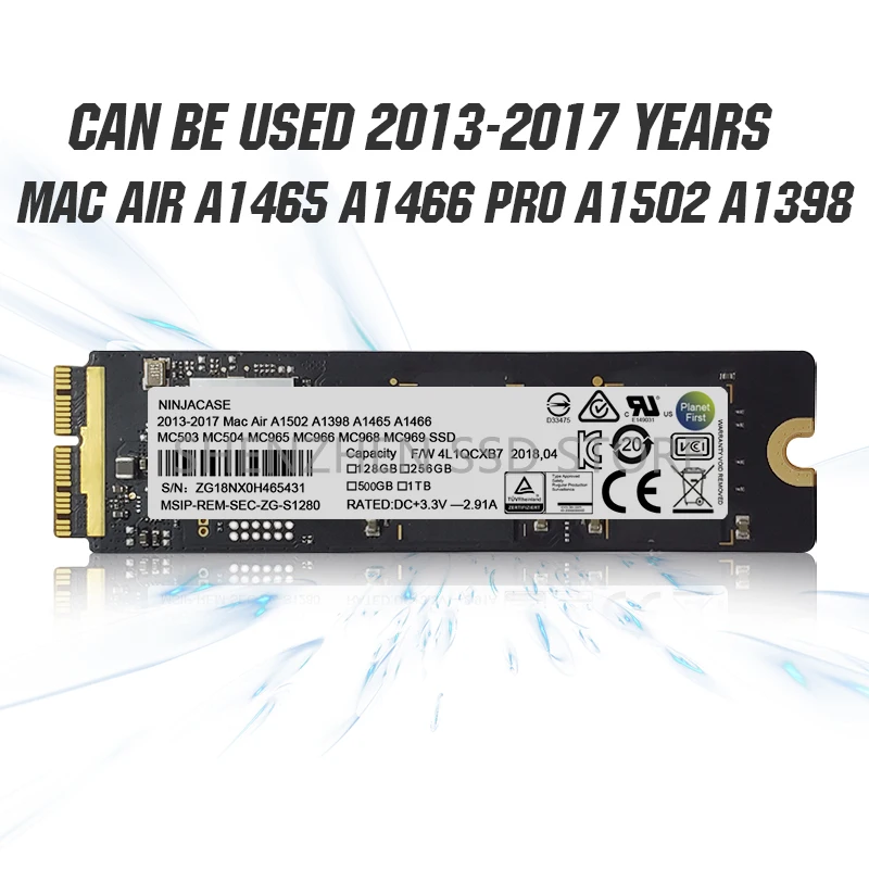 Твердотельный накопитель NEW128GB 256GB 512GB SSD для Macbook Air A1465 A1466 EMC2631 2632 2924 2925 iMac A1418 A1419