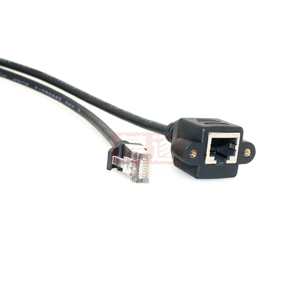 1개 30cm 50cm 100cm 150cm 8핀 RJ45 케이블 남성-여성 나사 패널 마운트 이더넷 LAN 네트워크 8핀 연장 케이블
